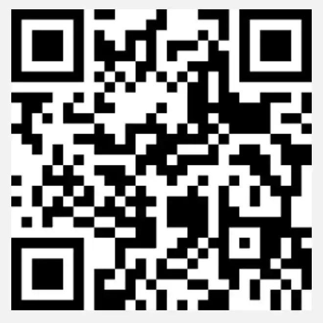 QR code, black and white pattern, on a light gray background.
